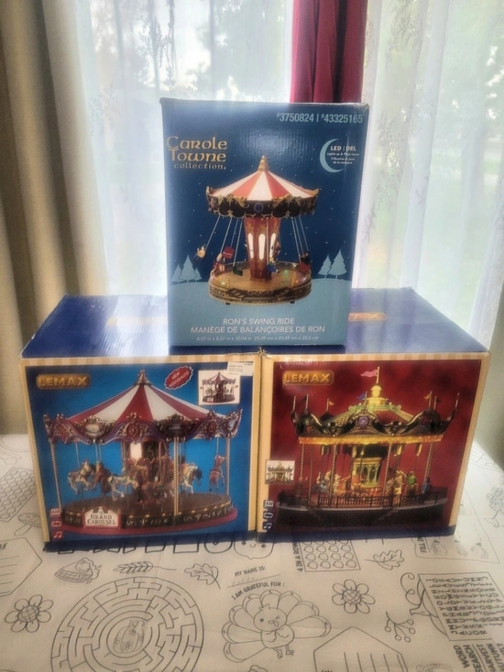 3 Carnival Ride Sets Boxed Holiday Village